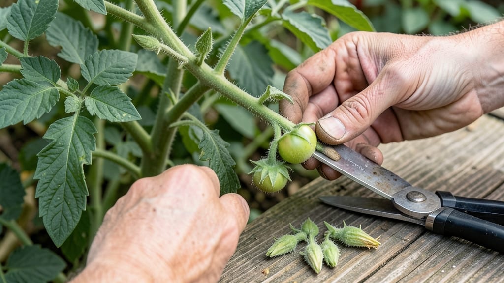 Pinching Off Tomato Plants: Precision Trimming for Bushier Growth and Higher Yields