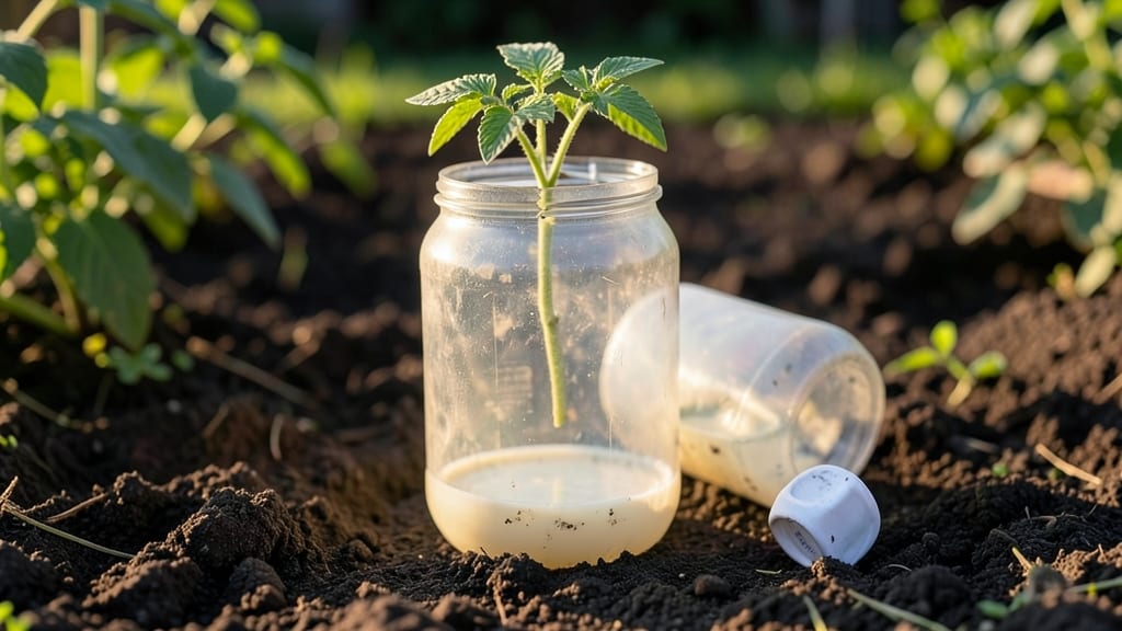 Plastic Milk Jug Stakes for Small Plants