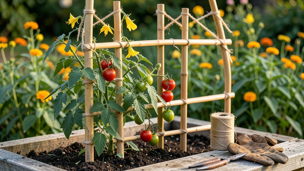 Homemade Tomato Trellis: Sturdy Vertical Support for Towering Vines Without Crowding