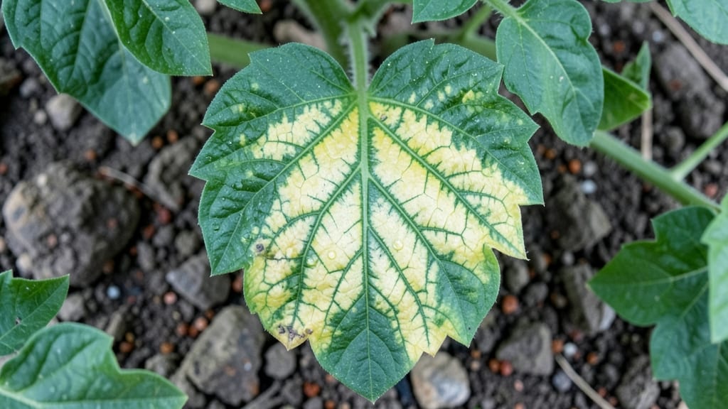 Yellowing or Chlorotic Tomato Leaves
