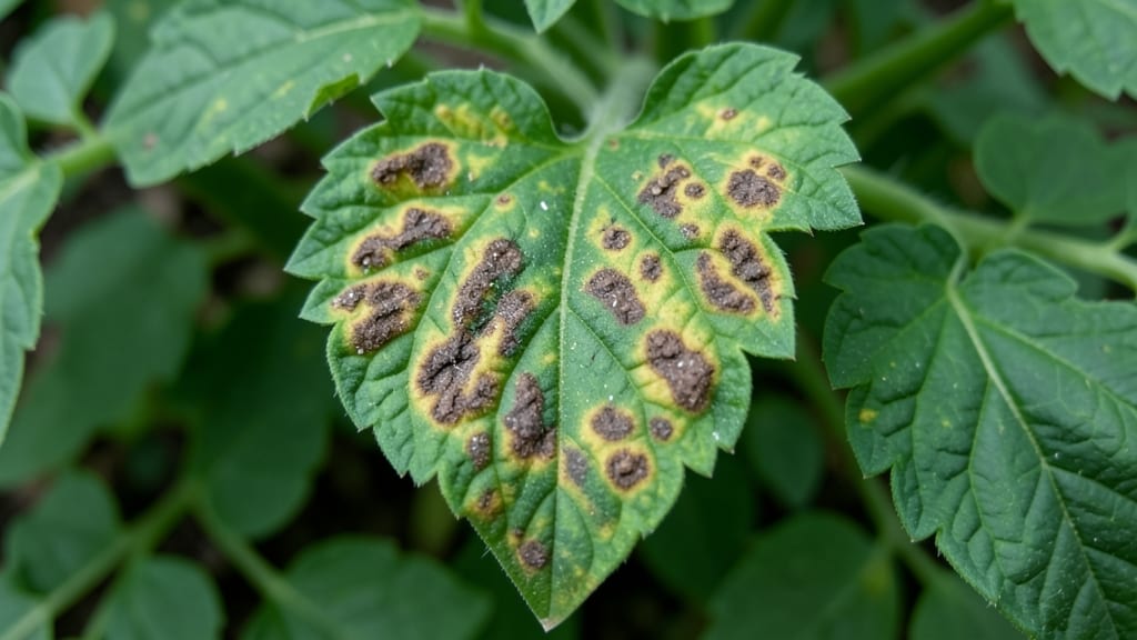 Spotted or Mottled Tomato Leaves