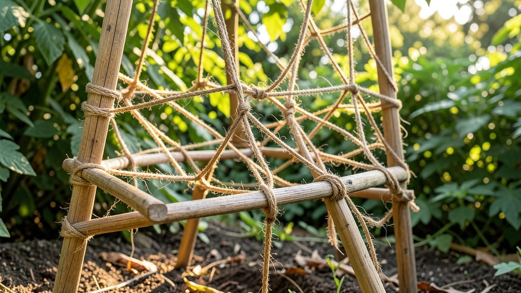 Hemp Twine and Wooden Dowels System