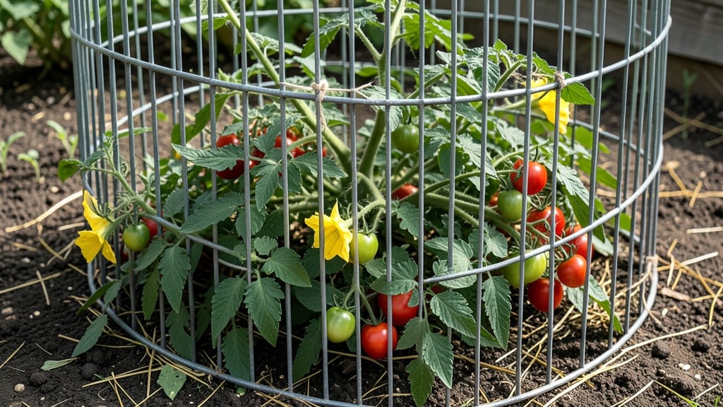 Big Tomato Cages: Sturdy Supports for Towering Vines Without Crowding