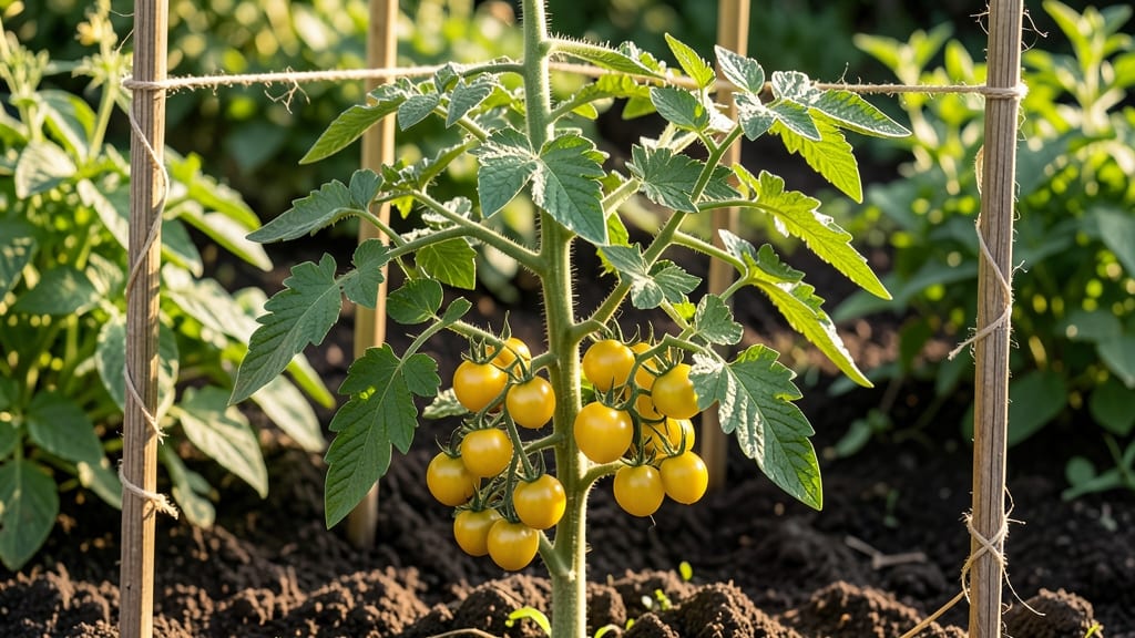 Golden Cherry Tomato Plants: Compact Vines for Bursting Sweetness in Containers