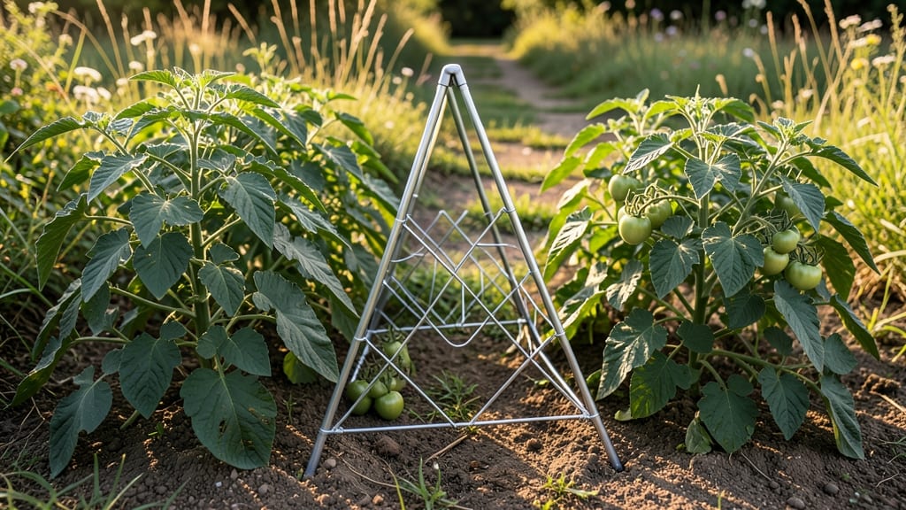 A-Frame Wire Trellis for Bush Tomatoes