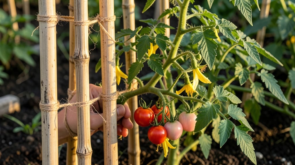 Tomato Plant Tying Guide: Sturdy Stakes and Twine for Wind-Resistant Growth